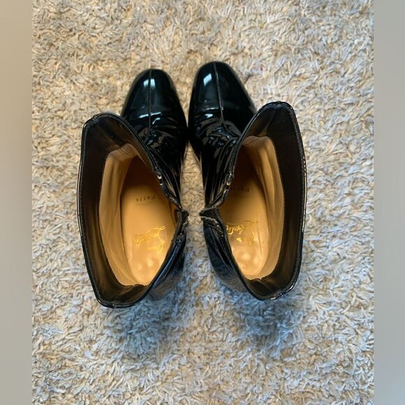 Christian Louboutin Palace black patent leather ankle boots Size 35.5 - Picture 9 of 11